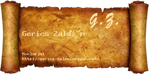 Gerics Zalán névjegykártya